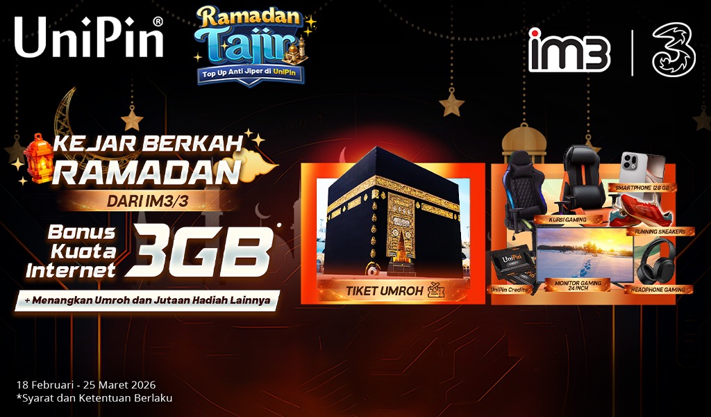 Kejar Berkah Ramadan dari IM3/Tri! Top Up Game dan Dapatkan Bonus Kuota 3GB!