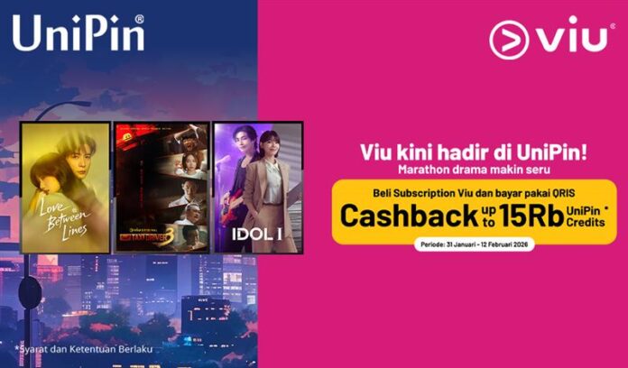 Subscription Viu di UniPin Pakai QRIS, ada Cashback hingga 15.000 UniPin Credits!