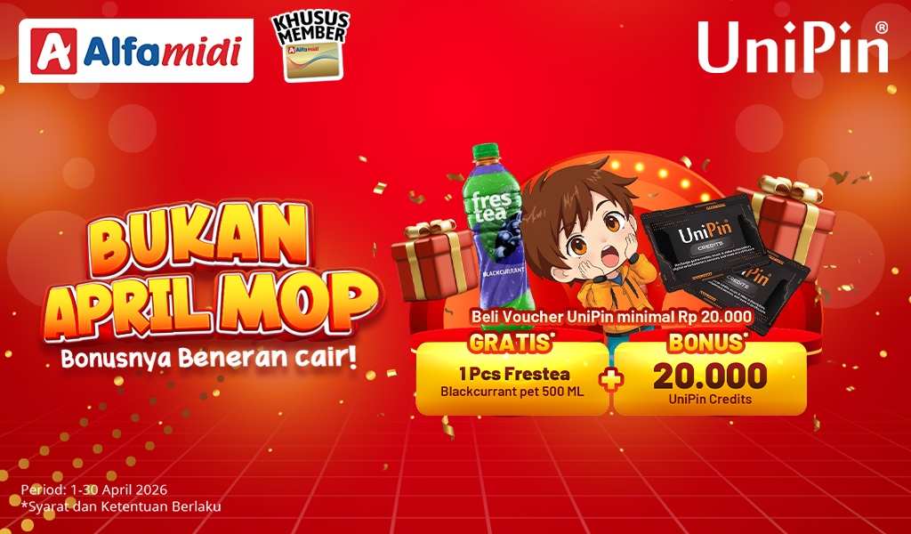 Bukan April Mop! Bonusnya beneran cair! Gratis Frestea + Bonus UniPin Credits!