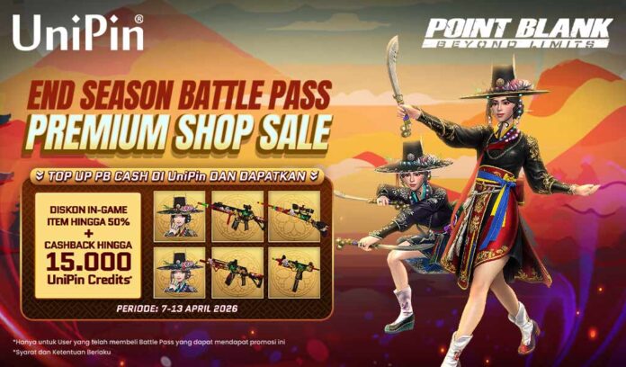 End Season Battle Pass Premium Shop Sale Point Blank: Top Up PB Cash di UniPin, Nikmati Diskon In-Game Item hingga 50% + Cashback hingga 15.000 UniPin Credits!