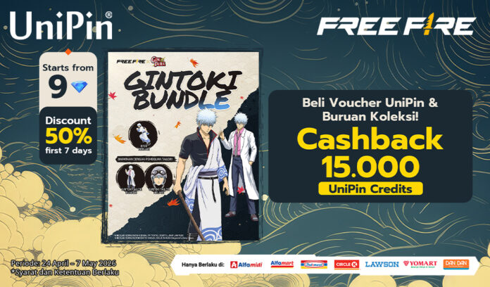Kolaborasi Free Fire x Gintama Hadir! Nikmati Diskon 50% + Cashback 15 Ribu Pakai E-wallet!