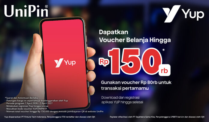 Nikmati Promo Spesial Yup x UniPin, Diskon Hingga Rp150.000!