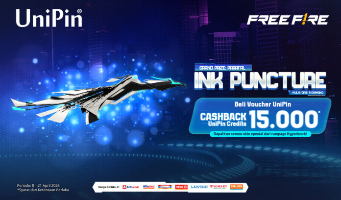 Top Up Free Fire di UniPin, Dapatkan Cashback hingga 15.000 Credits & Skin ParaFAL Ink Puncture!