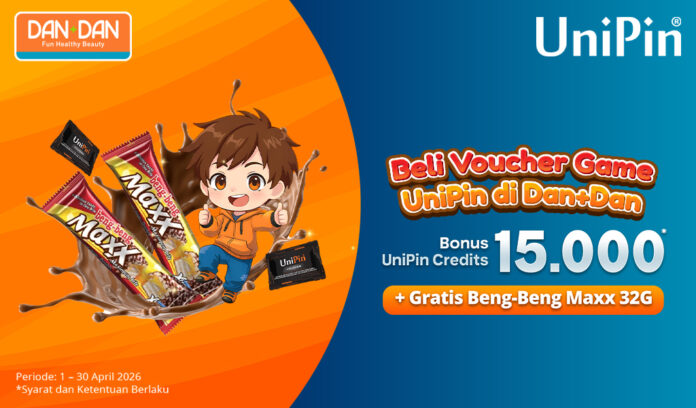 Top Up Makin Untung! Beli Voucher UniPin di Dan+Dan, Bonus 15.000 Credits + Beng-Beng Gratis!