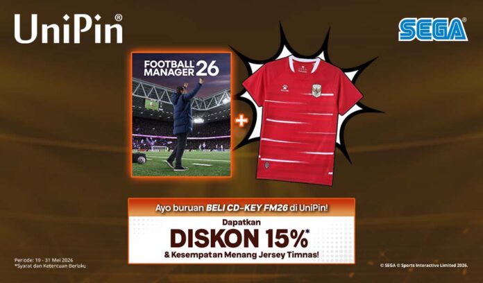 Beli Football Manager 26 di UniPin, Dapatkan Diskon dan Kesempatan Menang Jersey Timnas!