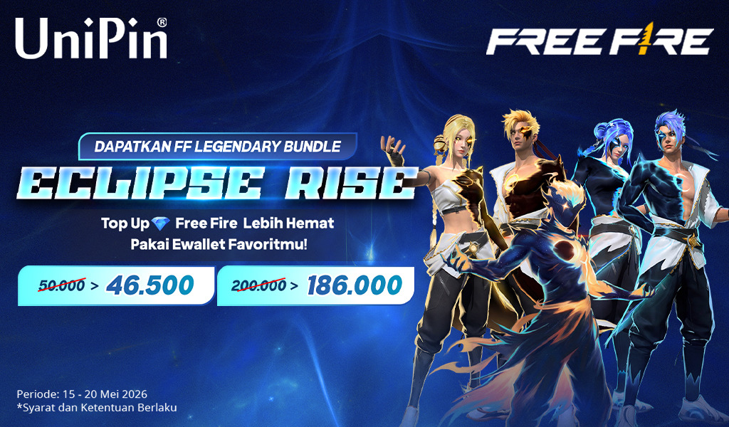 Miliki Eclipse Rise Bundle Free Fire! Diskon 15 Ribu Pakai E-wallet!