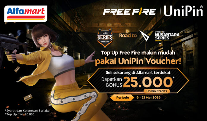 ROAD TO FFNS 2026 FALL DIMULAI! Top Up Free Fire Pakai Voucher UniPin dari Alfamart, Bonus Hingga 25.000 UniPin Credits!