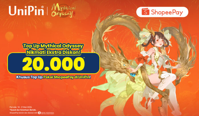 Top Up Mythical Odyssey Anti Boncos! Diskon 20 Ribu di UniPin Pakai ShopeePay!