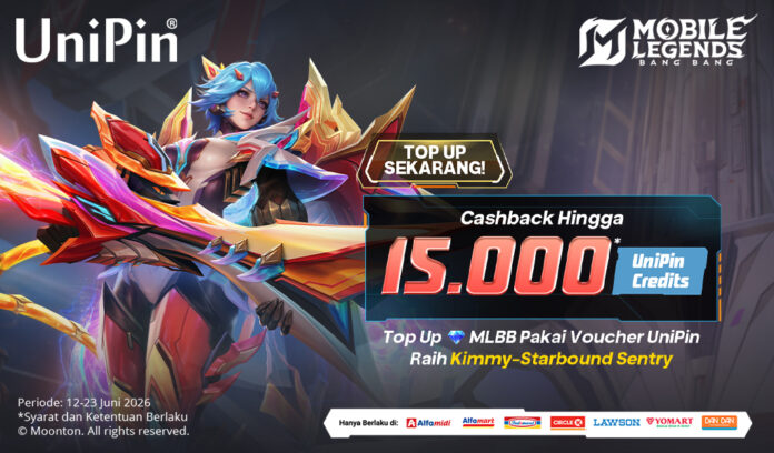 Top Up MLBB Pakai Voucher UniPin dan Raih Kimmy - Starbound Sentry + Cashback Hingga 15.000 UniPin Credits!