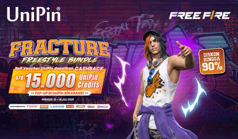 Fracture Freestyle Bundle Lagi Hits! Top Up Free Fire dan Dapatkan Cashback hingga 15.000 UniPin Credits!