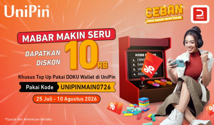 Promo CEBAN Hadir Lagi! Diskon Rp10.000 Top Up di UniPin Pakai DOKU e-Wallet!