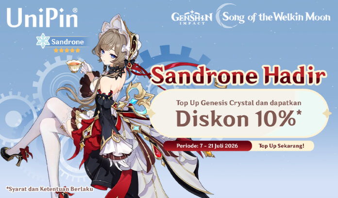 Sandrone Hadir! Top Up Genesis Crystal Genshin Impact Dapatkan Diskon 10% di UniPin!