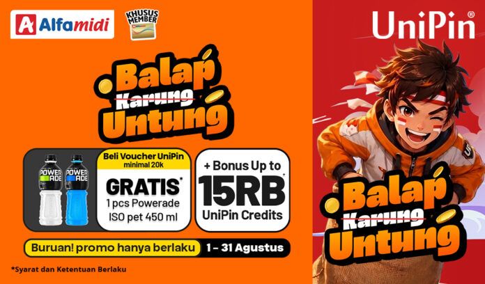 Balap Untung Bareng UniPin x Alfamidi! Bawa Pulang POWERADE dan Bonus UC Sekarang!