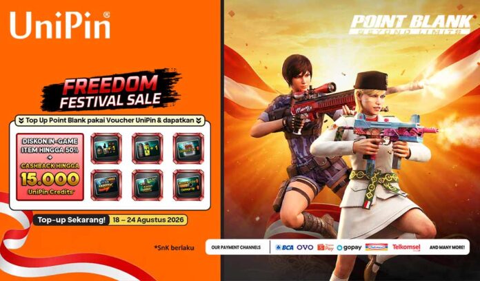 Freedom Festival Sale! Top Up Point Blank & Raih Cashback hingga 15000 UniPin Credits