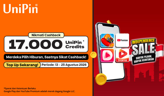 Independence Sale UniPin Nikmati Cashback hingga 17.000 UniPin Credits untuk Google Play!