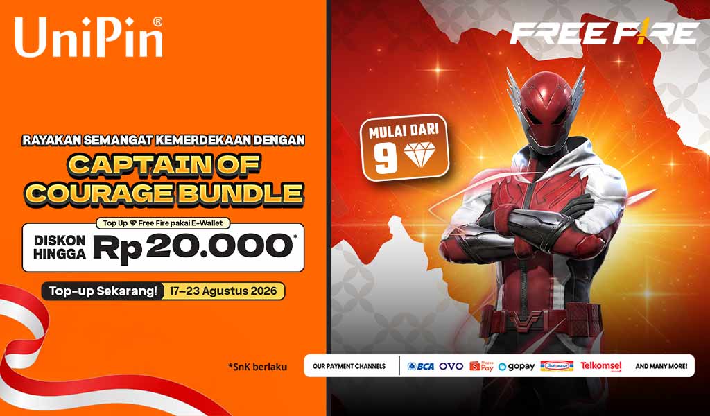 Promo Spesial Kemerdekaan Free Fire Hadir Di Unipin, Diskon Hingga Rp25.000!