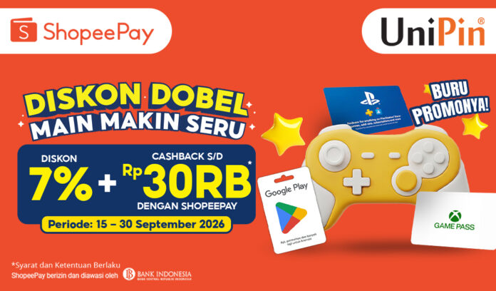 DISKON DOBEL! Dapatkan Diskon 7% + Cashback hingga Rp15RB Pakai ShopeePay