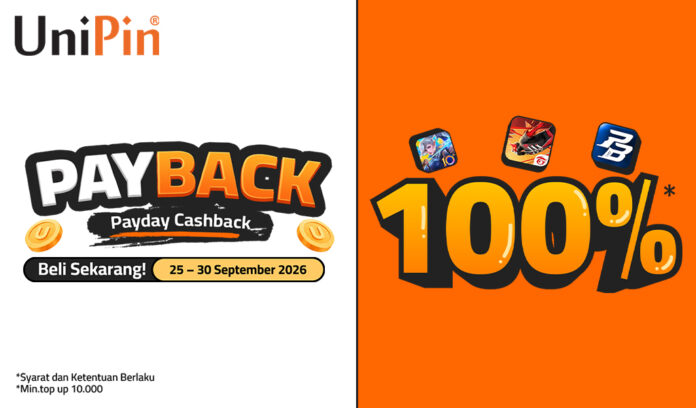 PAYBACK! Payday Cashback 100% dari UniPin Khusus Untuk Kamu yang Baru Gajian