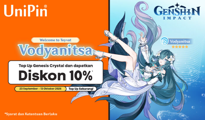 Welcome to Teyvat, Vodyanitsa! Top Up Genshin Impact Diskon 10% di UniPin