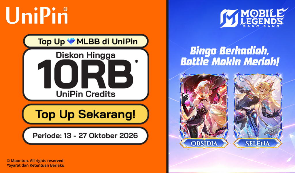 Bingo Berhadiah, Battle Makin Meriah! Top Up MLBB di UniPin!