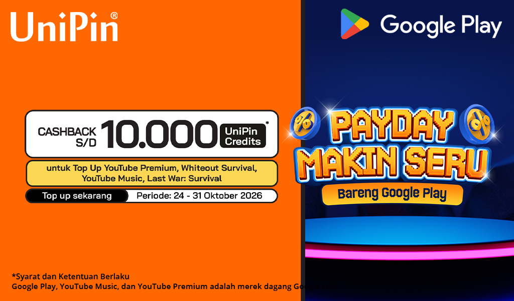 Payday Bareng Google Play Bikin Happy All Day! Top Up di UniPin Sekarang